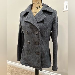 New Columbia pea coat, grey in color, size Small
